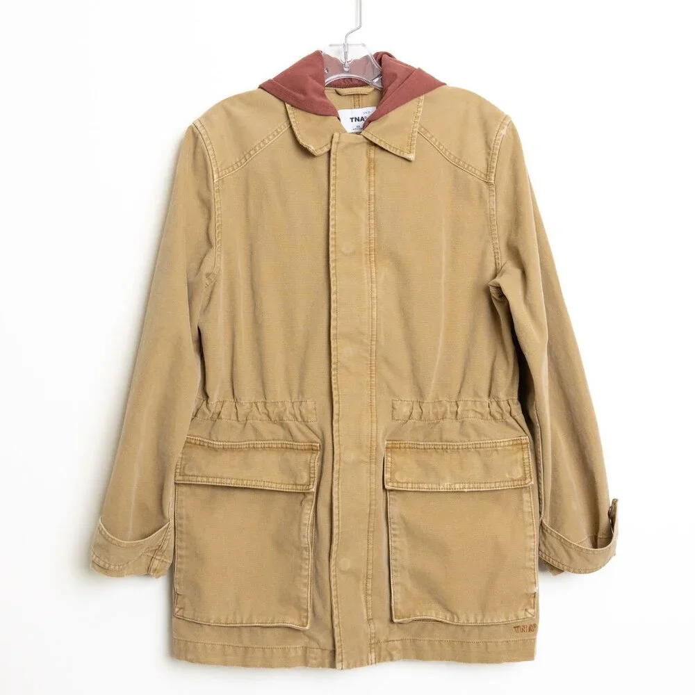 Aritzia TNA Jasper Field Jacket Relaxed Cotton Canvas Vintage Topaz Tan *Altered - Picture 3 of 16